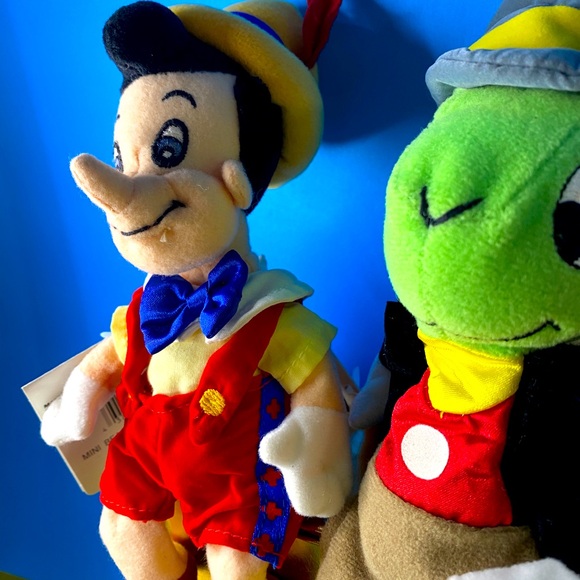DISNEY EXCLUSIVE NWT VTG 90s PINOCCHIO GEPPETTO JIMINY CRICKET BEAN BAG PLUSH - Picture 4 of 15